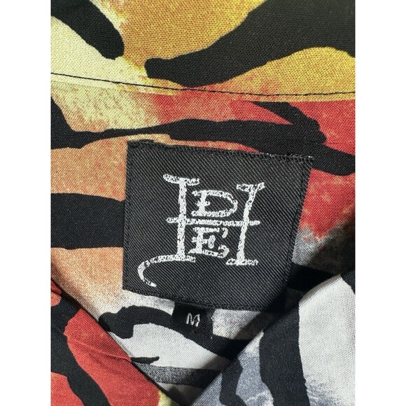 Ed Hardy Shirt Mens Medium Camp SS Tiger Stripe Print Button‎ Up Y2K NWT NEW - Picture 2 of 7